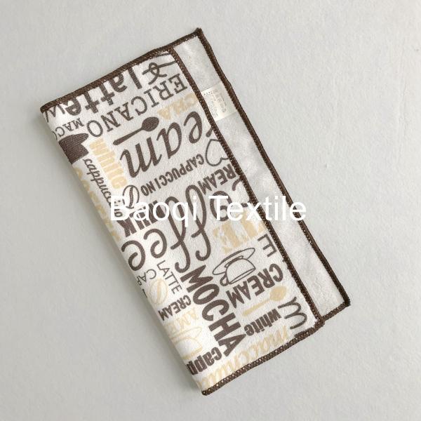 Printed 100% poly popular microfiber tea towel,microfiber cake towels  kitchen cleaning cloth size 30cm*30cm