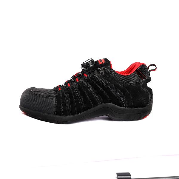 Steel Toe and Plate Standard Protective Shoes with Low Top and Suede Cow Leather Mesh Upper Material Design