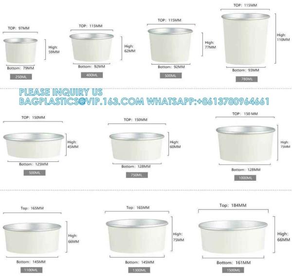Wholesale OEM Custom Printing Design Logo 8oz-32oz Disposable Kraft Paper Soup Food Cup Bowls Food Packaging