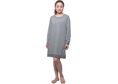 Ladies Comfortable Long Sleeve Stripped Pajamas Nightwear For Woman , Bamboo Cotton Fabric