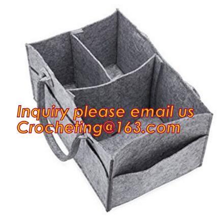 basket nursery storage felt diaper caddy, multi pocket felt diaper caddy bulk buy from China