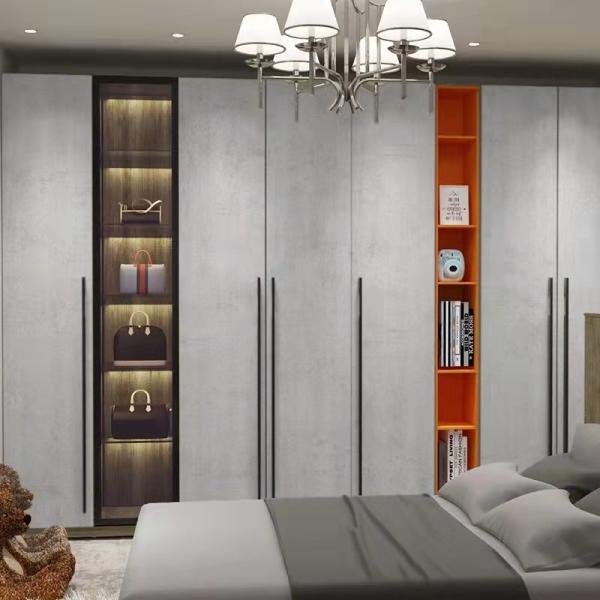 Pre Made UV Finish Solid Wood White Wardrobe Swing Door Lacquer For Dressing Room