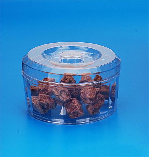 Food Grade Transparent Empty Plastic Cans Round Shape Crown Lid Type