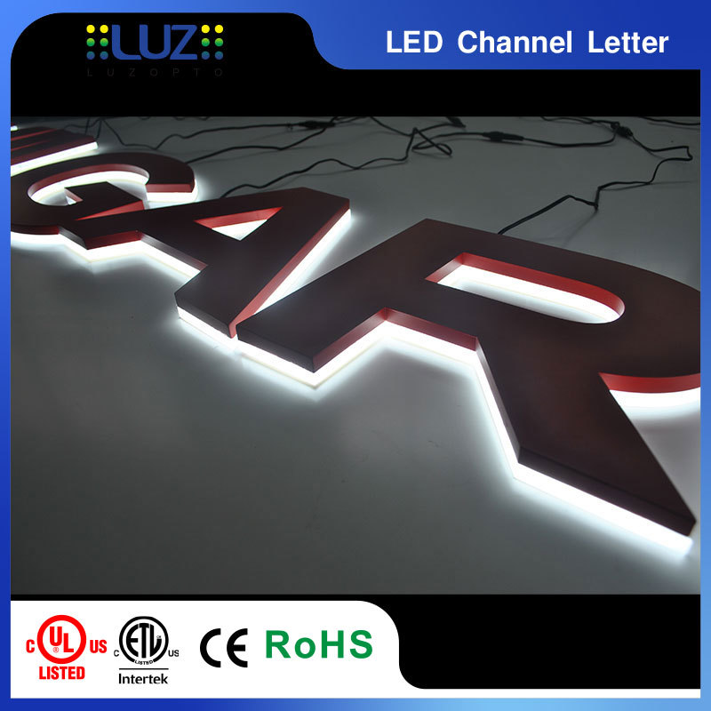 Solid Face Edge-Lit Acrylic 3D LED Letters for Outdoor & Indoor Storefront Signs