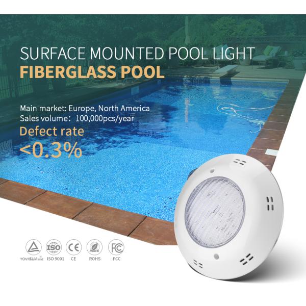 бассейн стеклоткани 12V IP68 на открытом воздухе освещает ПК угла пучка 19W 120° прозрачный
