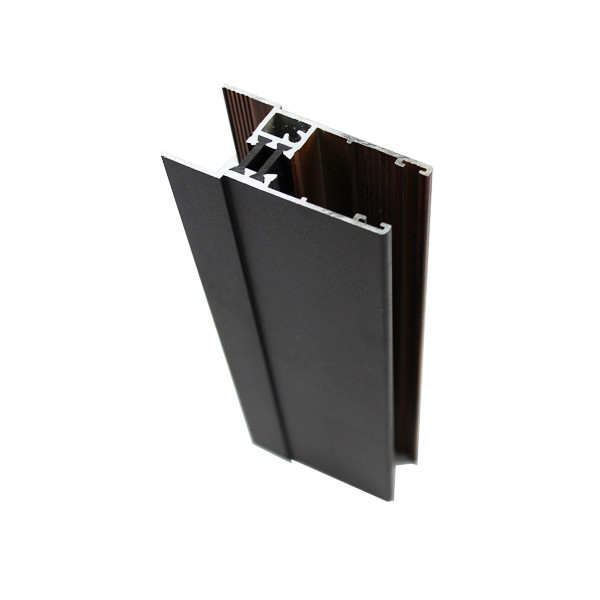 Wood Finish Aluminium Furniture Profiles Bedroom Wardrobe Sliding Door Profiles