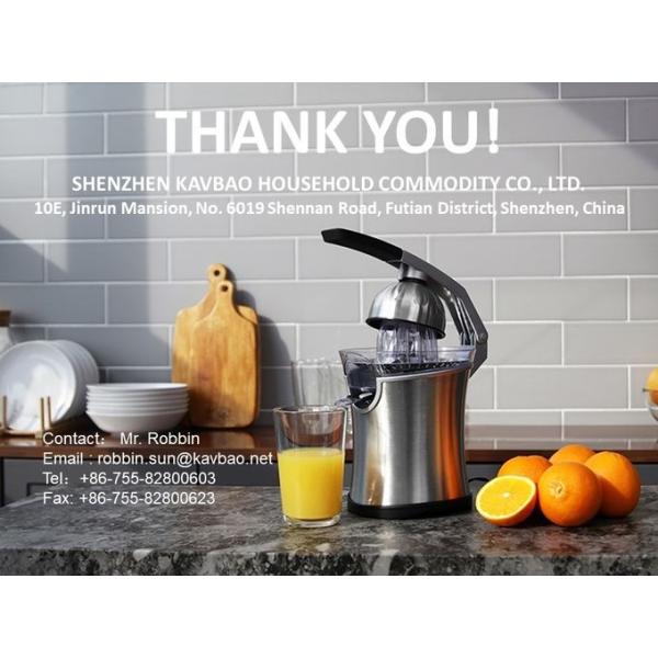 JC203 160W Stainless Steel Compact Citrus Press with Aluminmum Diecast Handle