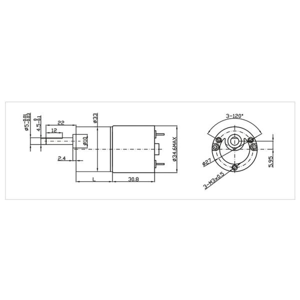 Four Wheel Toy 24V Gear Motor 33rpm High Torque Spur Gear Deceleration Motor