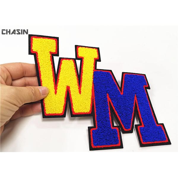 Chenille Alphabet Sewn Patches  ,  Custom Chenille Patches No Minimum