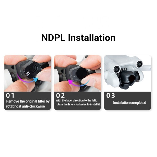 Drone NDPL Filter Waterproof Lightweight DJI Mini 3 Pro PL Filter