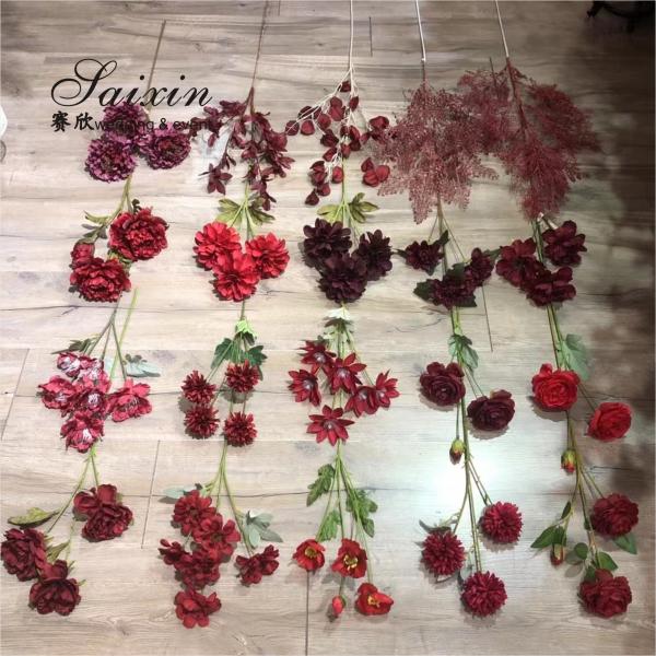 SX-F010 Оптовая высококачественная красная искусственный букет цветов для свадебной организации