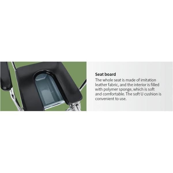 Chaise percée pliante pédiatrique en acier pour fauteuil roulant Medicaid avec repose-pieds amovibles