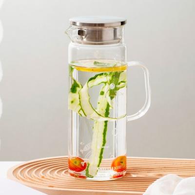 Heat Resistant Transparent Glass Pitcher 48 Oz Hand Blown For Hot Liquids