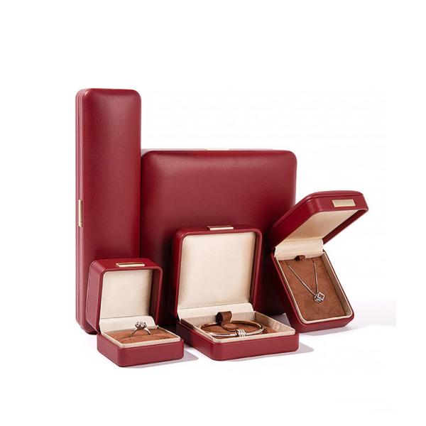 Red High Quality PU Leather Jewelry Packaging box Elegant Jewelry Storage Gift Box