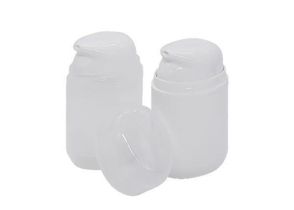 proteção solar mal ventilada da garrafa de 50ml PP que empacota a garrafa lisa oval do PCR do vácuo