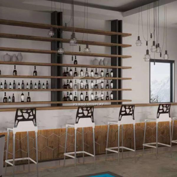 дисплей кофейни MDF 15mm толстый гальванизирует облицовку древесины цвета