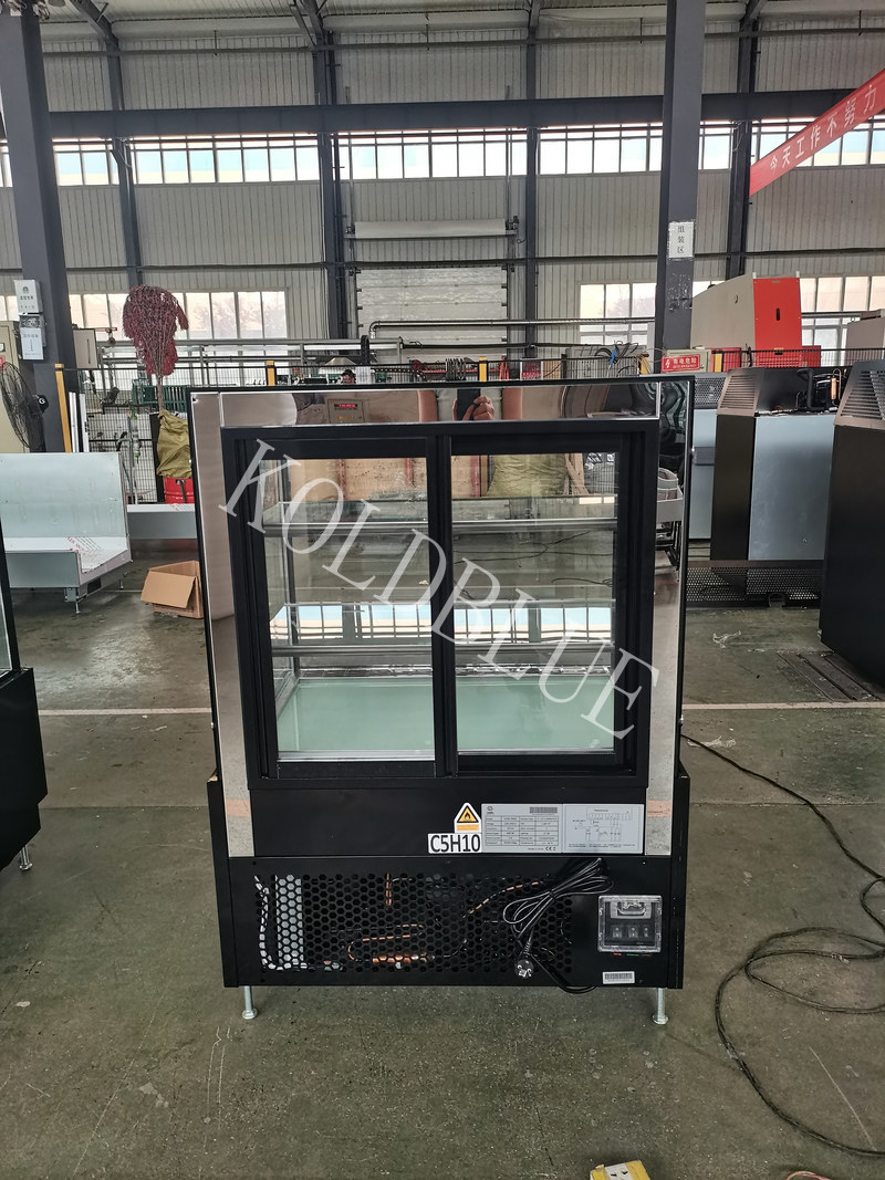 Commercial Refrigerated Cake Display Showcase with Two Glass Shelves and Anti-Fog Front Glass VERA90DS