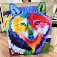 Cobertura de acondicionamento Gray Throw da lavagem da máquina de Wolf Blanket Soft Cozy Air da casa 50