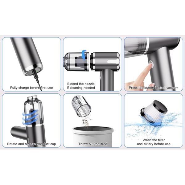 Lightweight Handheld Mini Cordless Vacuum Cleaner With Air Blower