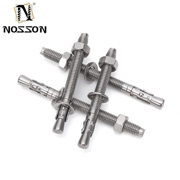 Metric DIN Standard Wall Mounting Double Head Bolt Through Bolts with 304 Stainless Steel Hexagon Screws and Nuts Set