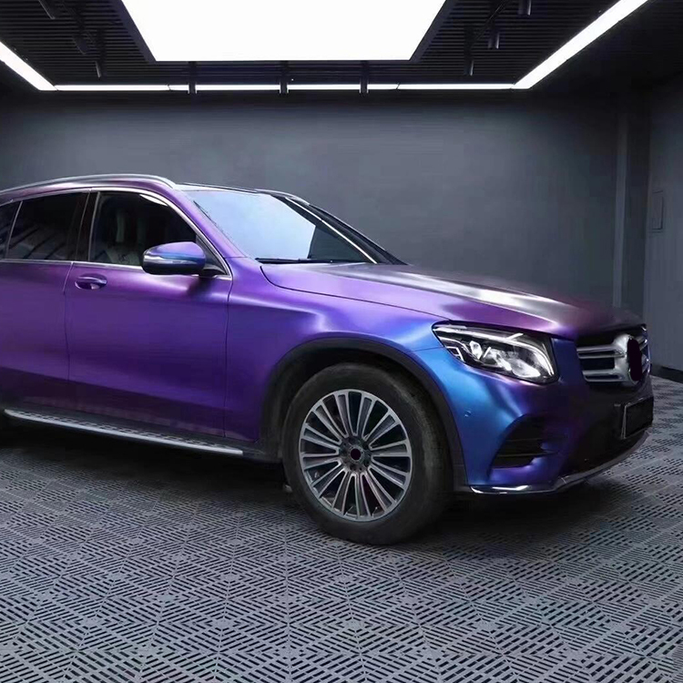 Matte Diamond Purple Blue Car Interior Vinyl Wrap Racing Car Sticker  Car Full Body Decals