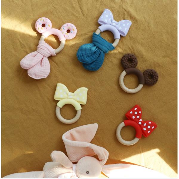 Силиконовый зубчатый кольцо пищевого качества, замораживаемый для дополнительного облегчения, образовательная игрушка для детей, силиконовый фруктовый зубчатый кольцо