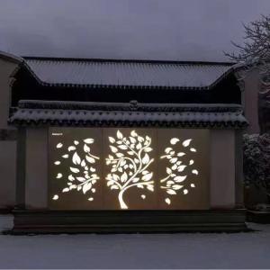 Black Metal Garden Fence Panel Laser Cut Decorative Steel Privacy Panel
