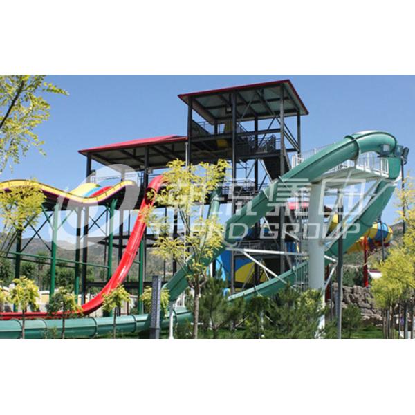 Aventúrese los toboganes acuáticos mágicos de la fibra de vidrio del lazo para los juegos al aire libre/modificados para requisitos particulares del parque del agua