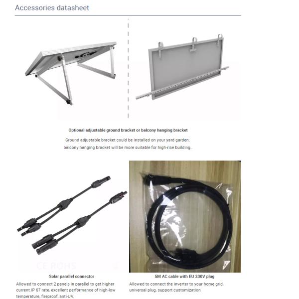 VDE аттестовал солнечную систему балкона, на панели солнечных батарей 300W 600W 1000w решетки
