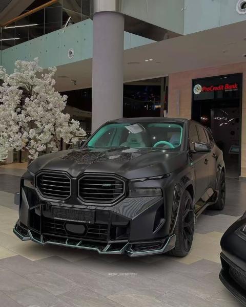 XM Bmw Wide Body Kit Carbon Fiber Front Lip Spoiler Black Bmw Side Skirt Wheel Arch