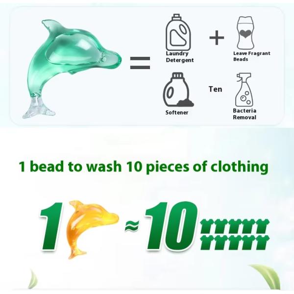 8g Dolphin-Shaped Concentrated Laundry Detergent Capsules Pods Green Fresh Forest Fragrance For Apparel 's