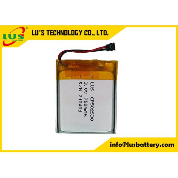 Batterie ultra mince à hautes températures CP502530 de la batterie 3V 800mAh de polymère du lithium LP502530