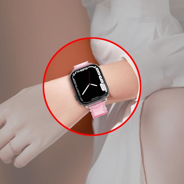 Estilo de lujo popular para el reloj Apple 45mm Clear Glitter Lace Diamond Replacement Band