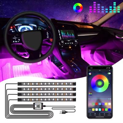 RGB 5050 Foot Decorative Atmosphere Ambient Car Interior Lights With APP Music Wireless Remote Control