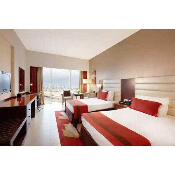 Plywood MDF High End Hotel Furniture Veneer Finishing 4 Piece Bedroom Set