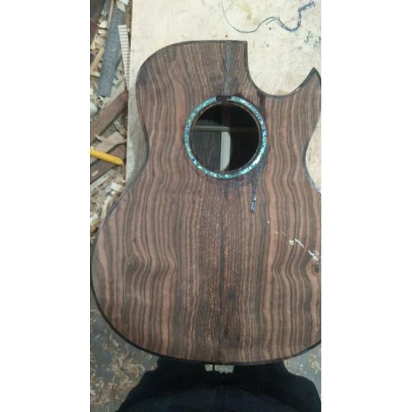 AAAA handmade all Solid ebony wood single cut guitar 14 frets imported wood armrest GA acoustic electric guitar