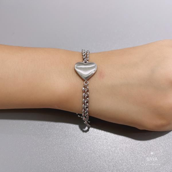 Niche Luxury Brand Jewelry 24k Gold Heart shape Bracelet Valentine's Day present