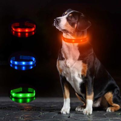 Coleira de cão recarregável durável impermeável do diodo emissor de luz para grandes cães médios pequenos