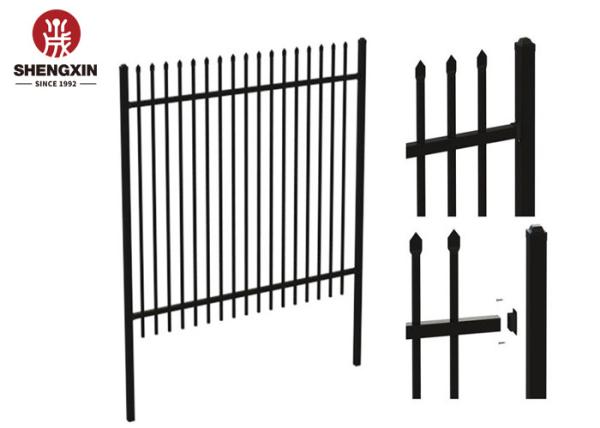 Customized Garden 50x100mm Opening Wrought Iron Fence Panels Powder Coated