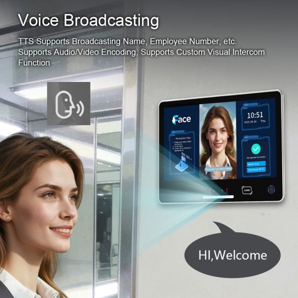 SI-C156 Android Rack Face Recognition Terminal – Featuring a 15.6 Inch Touchscreen, Dual Lens Live Detection, and Support for 50,000 Face Database with Third-Party Integration