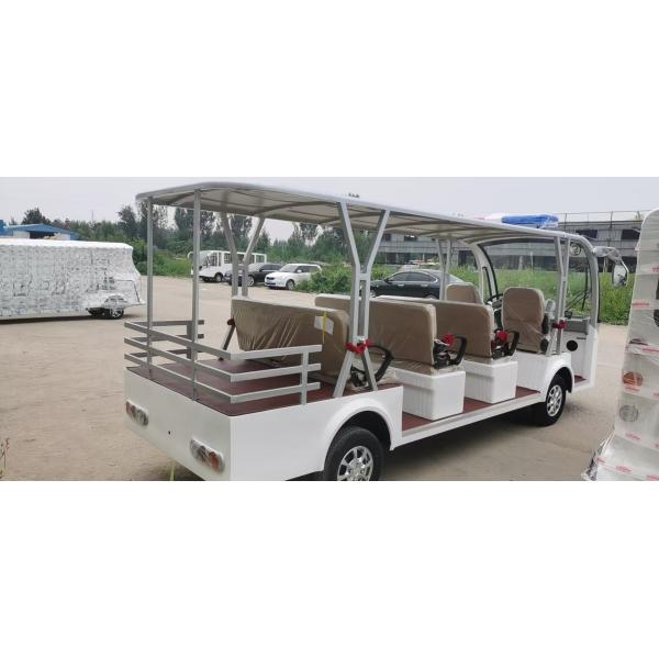 New 4+1 Four Row Seats Sightseeing Electric Steel Frame Vehicle with Luggage Rack