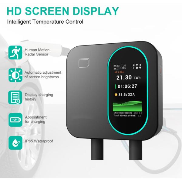 22кВт электромобиль зарядное устройство Солнечная стенка 32А 480В с динамическим балансом нагрузки