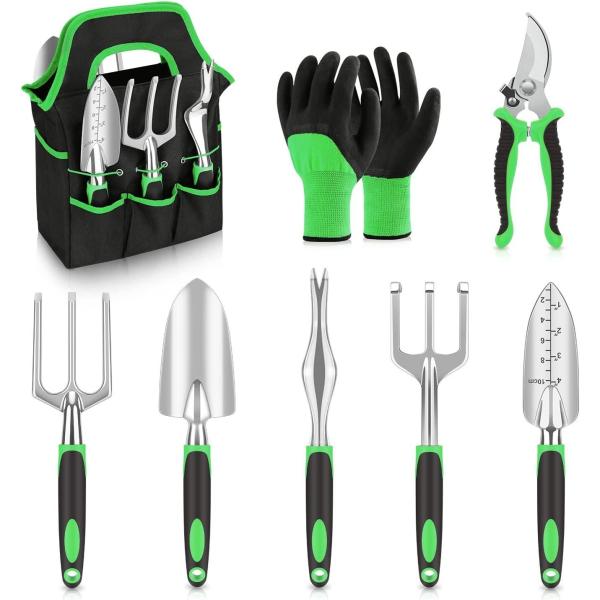 8-Piece High Density Garden Equipment Heavy Duty Garden Tools Set Kit With Soft Rubber Non-slip Handle