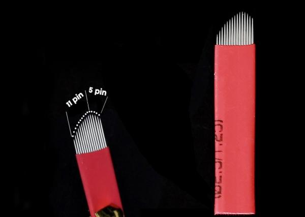 Agulha para máquina de tatuagem 0,18 mm 15 pinos 15 flex para caneta manual para sobrancelha