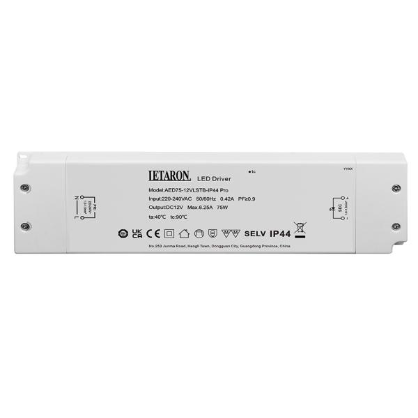 Factory Direct R&D Support High Efficiency LED Driver for Brand OEM 75W 12V 24V Super Slim High Efficiency IP44 LED Driver for LED Strip Light