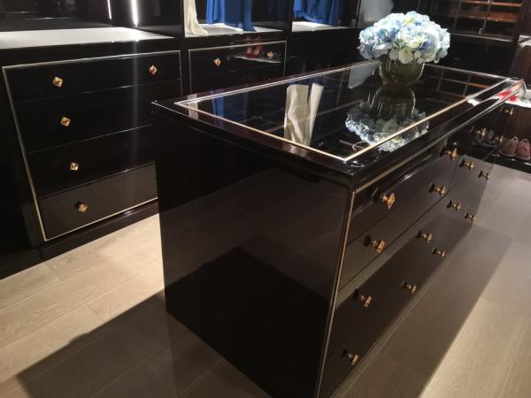 Customized built-in furniture wardrobe closet by wood cabinets with Jewellry counter for Luxury house whole furniture