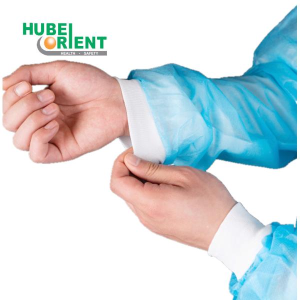 White/Yellow/Blue/Green Anti Dust PP Nonwoven Disposable Isolation Gown With Knitted Cuffs