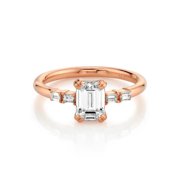 Pure Gold Wedding Natural Diamond Ring Wedding Solid 14k / 18k Gold