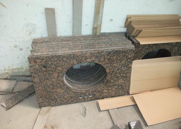 Baltic Brown Granite Bathroom Vanity Countertops 2cm Thickness Custom Cut