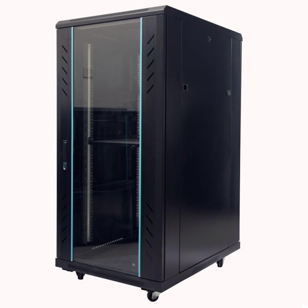 22U RAL9005 19 inch Static loading 600 kg server rack cabinet with cooling system